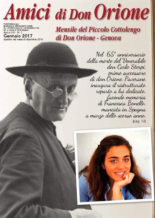 Giornalino di gennaio 2017 del Piccolo Cottolengo Genovese